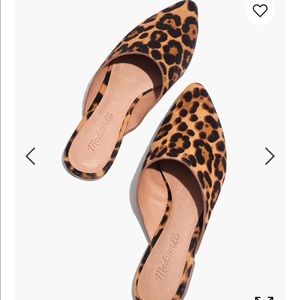 Madewell Remi mules leopard calf hair